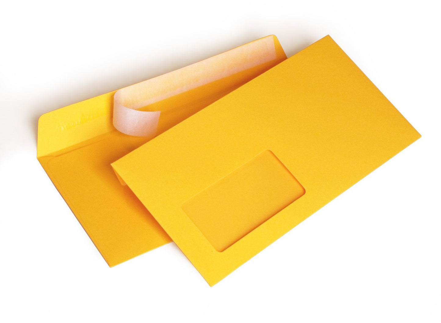 Briefumschlag mit Fenster (Gelb) DIN lang 114x229mm 120g/m² haftklebend (204AF)