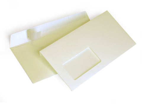 Briefumschlag mit Fenster (elfenbein) DIN lang 114x229mm 120g/m²haftklebend(2120AF)