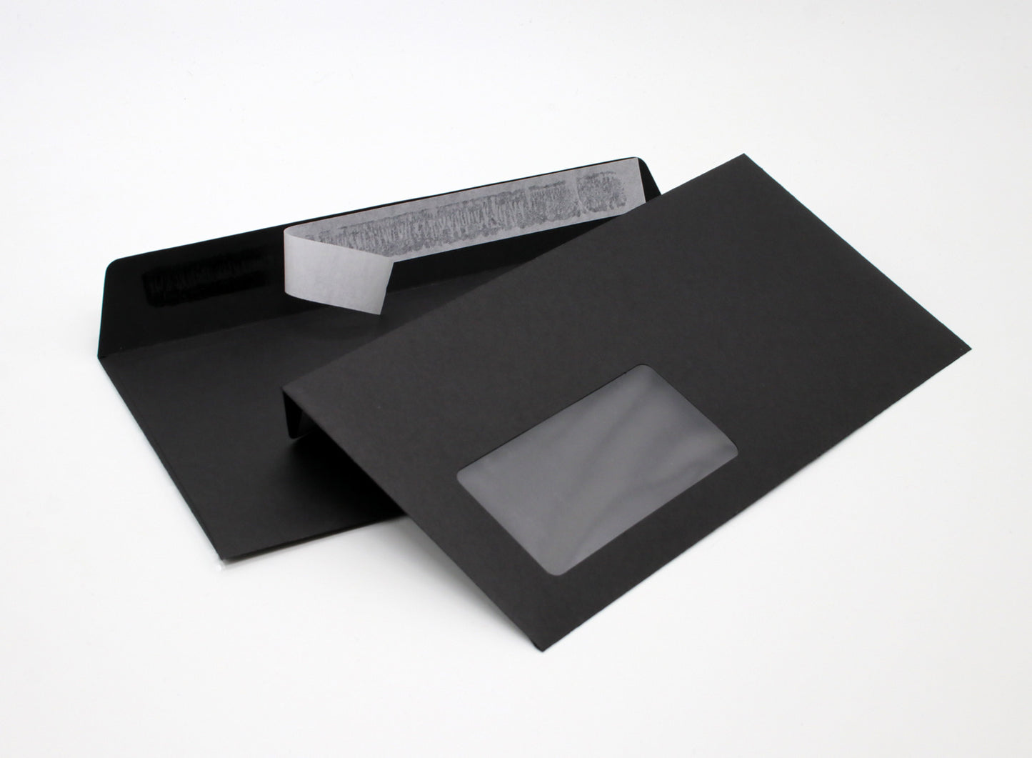 Briefumschlag mit Fenster (Schwarz) DIN lang 114x229mm 120g/m² haftklebend (214AF)