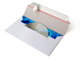 Medienversandverpackung weiß Vollpappe (PS.092) Din Lang mit Fenster für CD und Brief