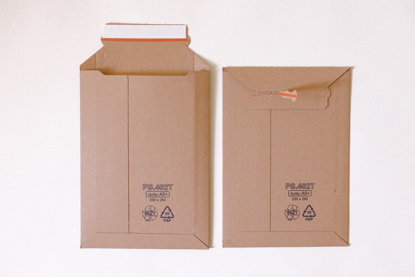 Premium Versandtaschen aus Wellpappe Testliner