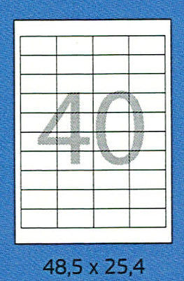 Etiketten - 40 St. pro A4 Blatt - Weiß