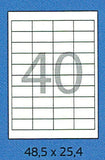 Etiketten - 40 St. pro A4 Blatt - Weiß