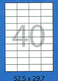 Etiketten - 40 St. pro A4 Blatt - Weiß