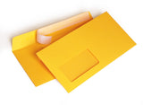 Briefumschlag mit Fenster (Gelb) DIN lang  114x229mm 120g/m² haftklebend (204AF)