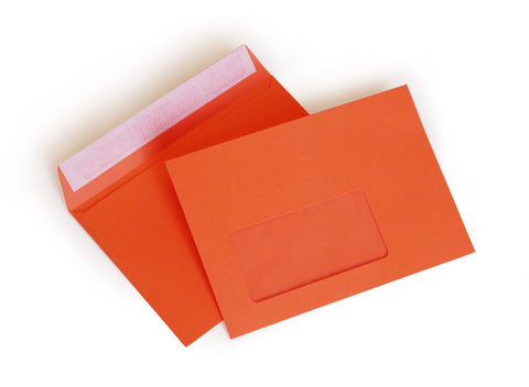 Briefumschlag mit Fenster (Orange) DIN C6 114x162 mm 120g/m² haftklebend (505AF)