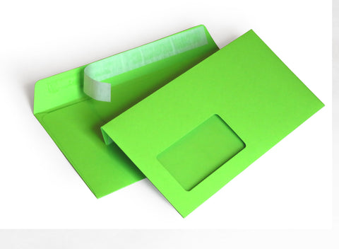 Briefumschlag mit Fenster (Grün) DIN Lang 114x229mm 120g/m² haftklebend (208AF)