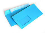 Briefumschlag mit Fenster (blau) DIN lang 114x229mm 120g/m² haftklebend (209AF)