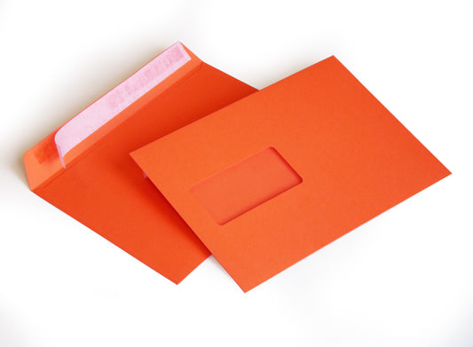 Briefumschlag mit Fenster (orange) DIN C5 162 x 229 mm 120g/m² haftklebend (305AF)