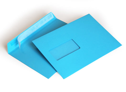 Briefumschlag mit Fenster (blau) DIN C5162 x 229 mm 120g/m² haftlebend (309AF)