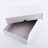 Aufrichtkarton weiße Vollpappe mit Stülpdeckel  Gr.305x215x50mm (4TKD)