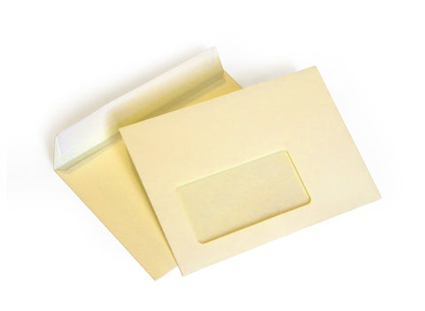 Briefumschlag mit Fenster (Vanille) DIN C6 114x162 mm 120g/m² haftklebend (500AF)