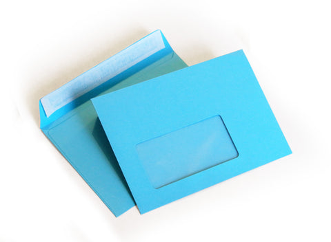 Briefumschlag mit Fenster (Blau) DIN C6 114x162 mm 120g/m² haftklebend (509AF)