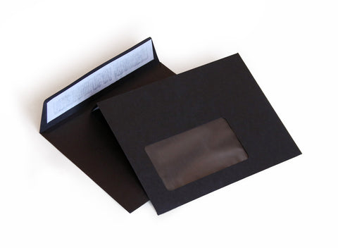 Briefumschlag mit Fenster (Schwarz) DIN C6 114x162 mm 120g/m² haftklebend (514AF)