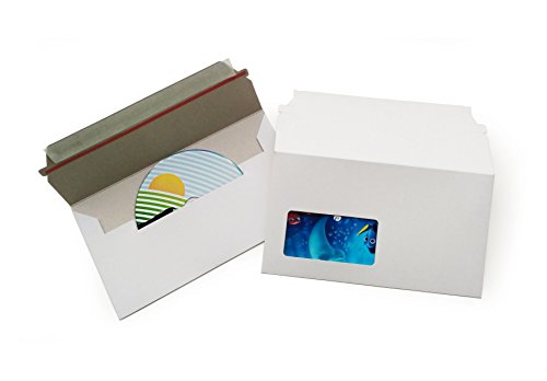 Medienversandverpackung weiß Vollpappe (PS.092) Din Lang mit Fenster für CD und Brief