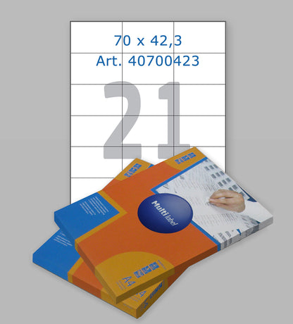 Etiketten - 21 St. pro A4 Blatt - Weiß(40700423)